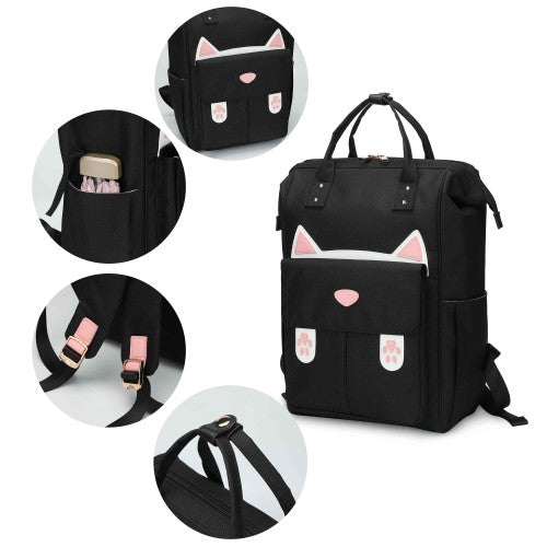 Adorable Cat Face Backpack with 3D Ears & Paws