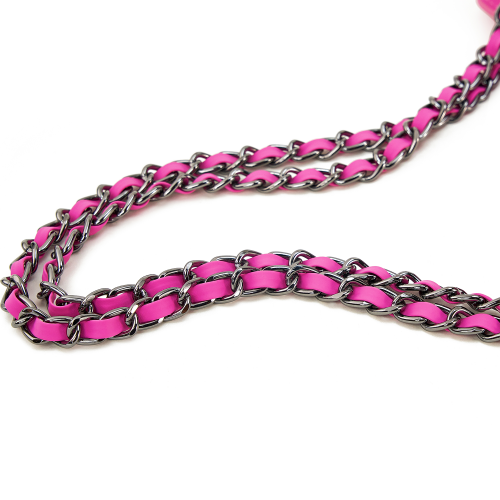 Chic Fuchsia Quilted Handbag with Cat Head Clasp