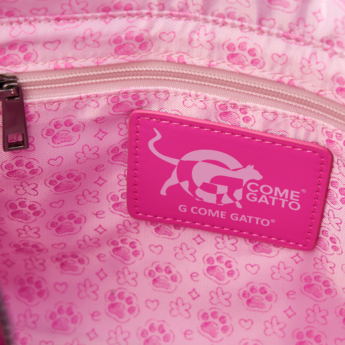 Chic Fuchsia Quilted Handbag with Cat Head Clasp
