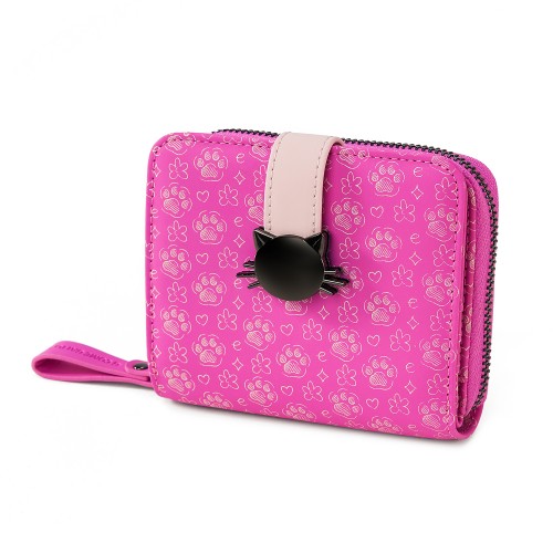 Elegant Fuchsia Wallet with Cat Head Clasp