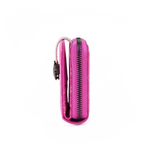 Elegant Fuchsia Wallet with Cat Head Clasp